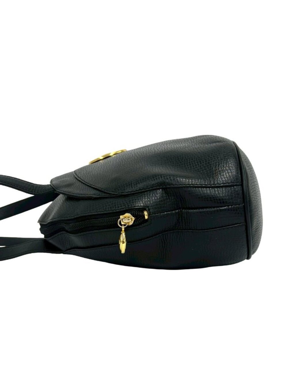 Dior Vintage CD Logo Leather Tote Shoulder Bag Black - Picture 5 of 10